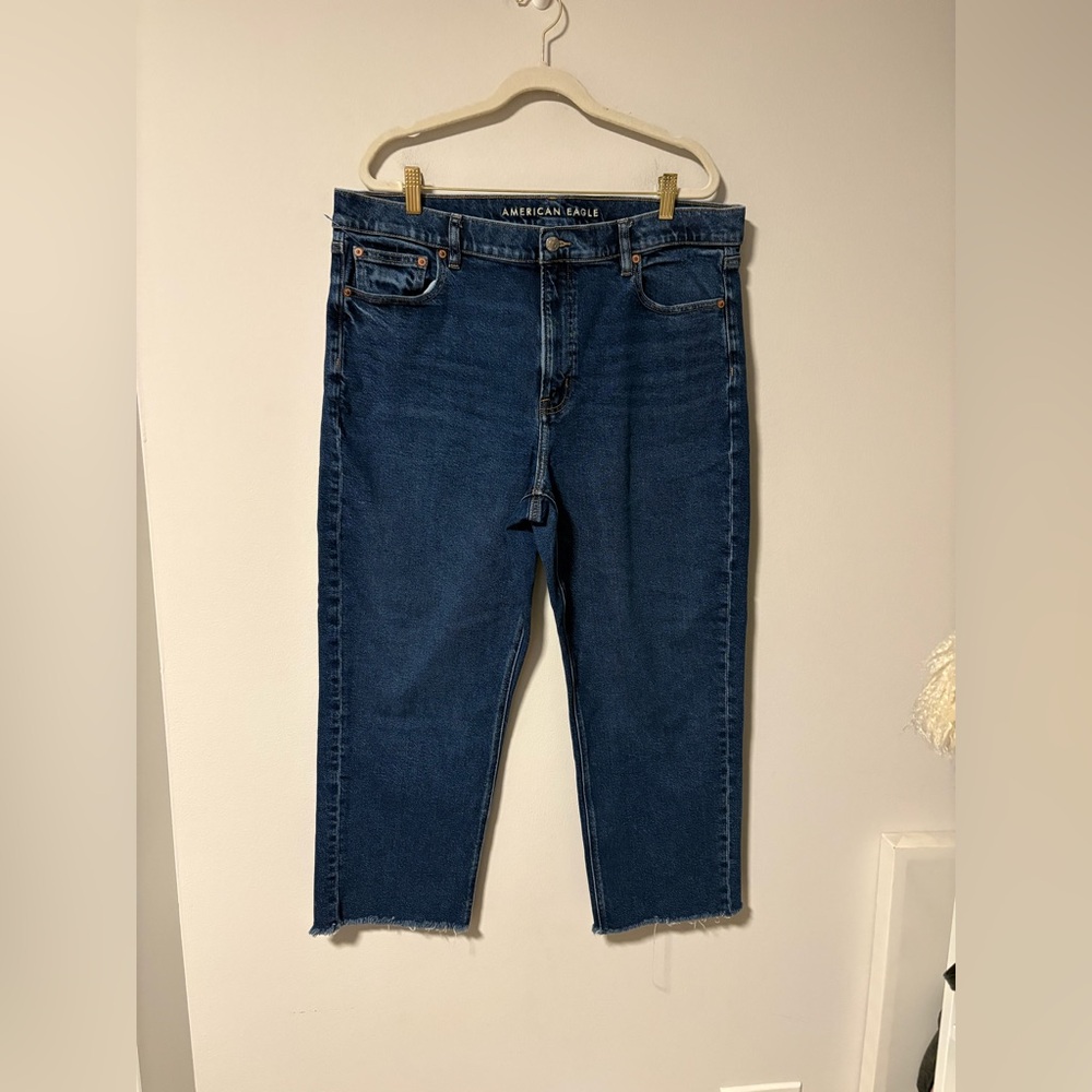 American Eagle Super High Rise Straight Jeans 16 Regular